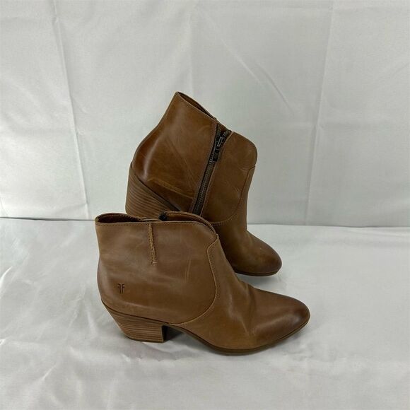 Frye Women's Jennifer Ankle Booties Brown Leather Size 8.5 - Picture 1 of 13